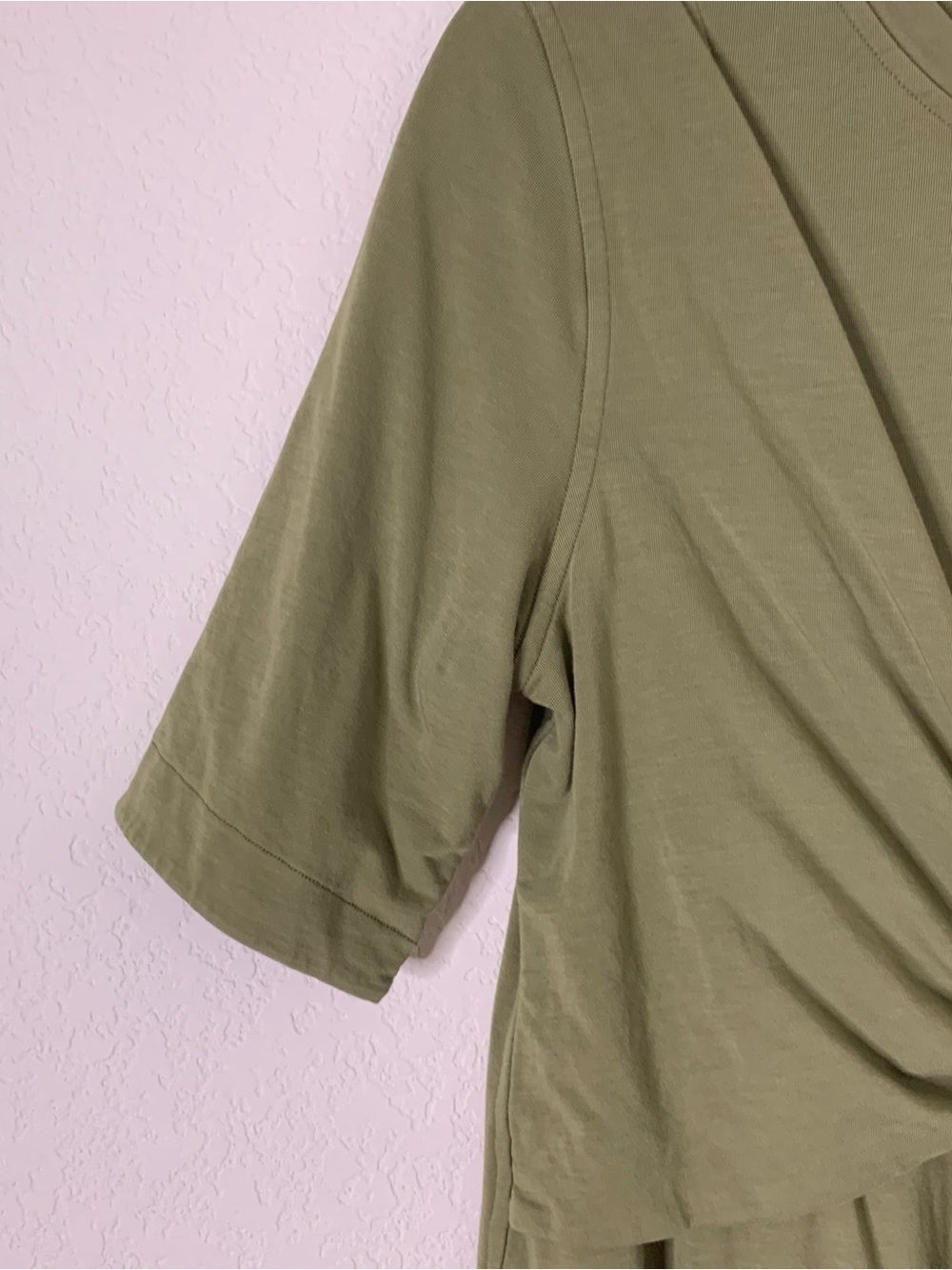 Lululemon womens green cotton wrap front SS shirt dress 8 - Picture 4 of 7